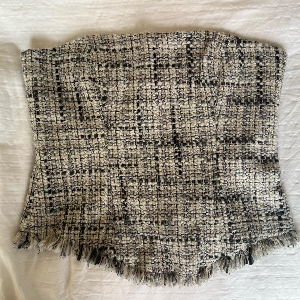 Anne Fontaine Wool Tweed Corset top